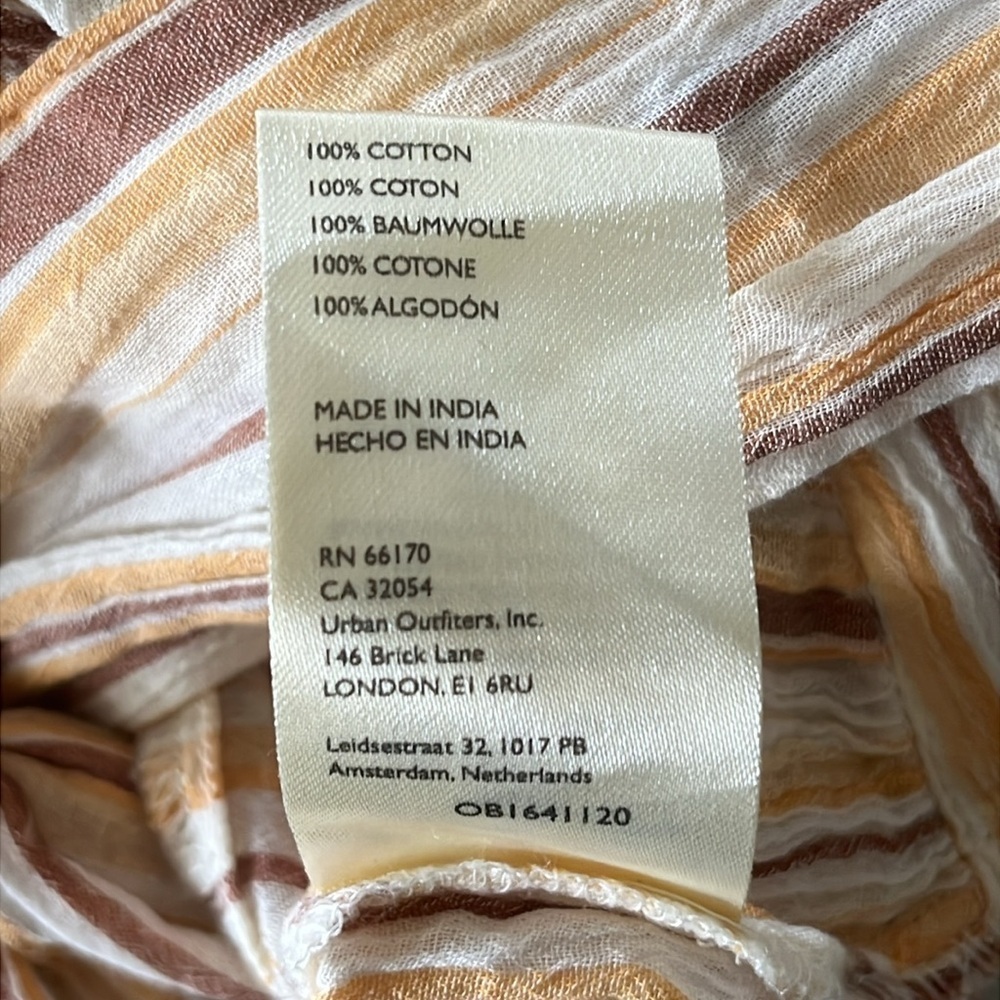 Anthropologie Tie Front Blouse Neutral Motif Batwing Sleeve Oversized Top Size S - Picture 11 of 12
